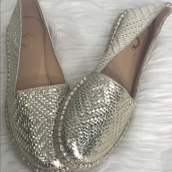 C. Wonder Shoes - C Wonder Gold Leather Espadrilles